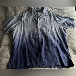 Ralph Lauren big and tall Vintage Umbra Blue linen Casual Button Down Shirt,